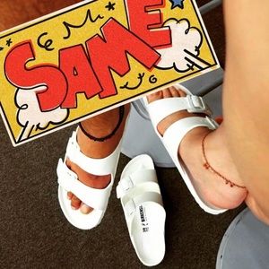 White Arizona Birkenstocks